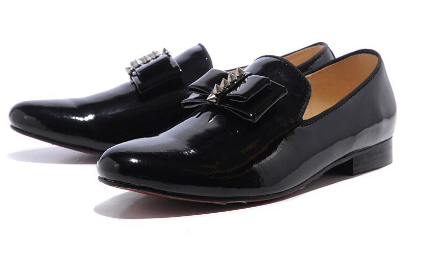 Popular Men Black Spike Red Bottom Leather Shoes-Buy Cheap Men ...