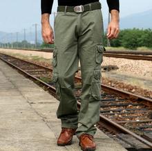 Khaki army green 3d camouflage multi pocket pants mens military trousers overalls male loose plus size outdoor british style
