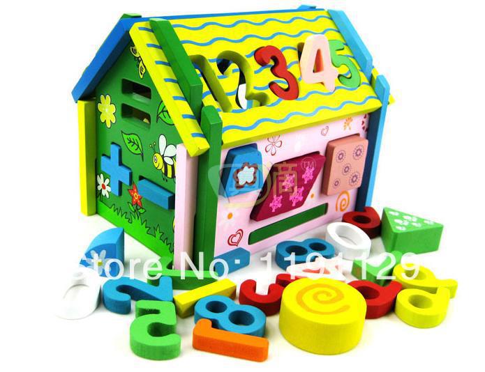 Wooden Digital Shape Disassembly House Toy House Children's Educational Toys Children's Gifts