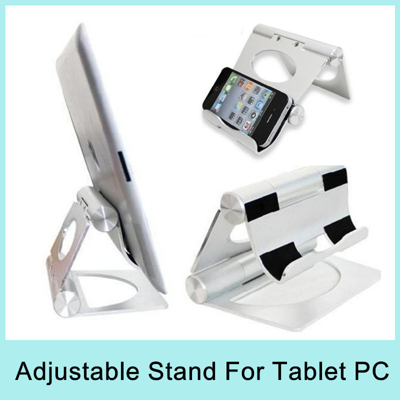 Aluminium Metal Desk Stand Holder Mount for Mobile Phone Smartphone Ebook MID PDA Universal Foldable Silver