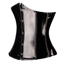 Hot Sale Black Sexy Women Faux leather PVC Underbust Corset Waist trainning Corsets And Bustiers Steampunk Body Shaper