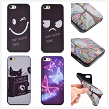 10 Pattern, Smile & Angry pattern TPU 3D print Painted Soft silicone black Case Cover For iPhone 6S Plus 5.5 Mobile Phone Bag