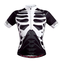 WOSAWE Mens Cycling Bicycle Jersey Mountain Road Short Sleeve Shirt Bike Clothing Skeleton
