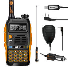 Baofeng GT-3 * Mark II * VHF/UHF 136-174/400-520 MHz Dual-Band FM Ham Two-way Radio Walkie Talkie + Programming Cable+Microphone