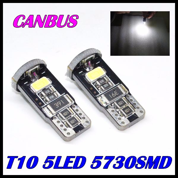 100 pcs/lot Canbus T10   Canbus 5smd 5730 5630 Canbus 5LED   Canbus W5W 194 SMD    