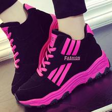 2015 New Arrive Autumn Winter Women Warm Shoes Slip On Breathable Luxury Outdoor Lace-up Flat Casual Shoes Jogging Flat Shoes