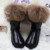 Women Snow  Boots  Natural Fox Fur Tassel Cowhide Cow Muscle Outsole Waterproof Knee-high Genuine Leather Women’s Shoes