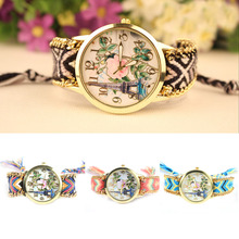 Relojes de pulsera de mujer de diseño moda Pretty rosa patrón pulsera relojes relojes al por mayor del reloj mecánico