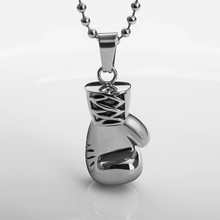 Fashion Lovely Mini Boxing Glove Necklace Boxing match Jewelry Stainless Steel Cool Pendant Necklaces for Men Boys Gift