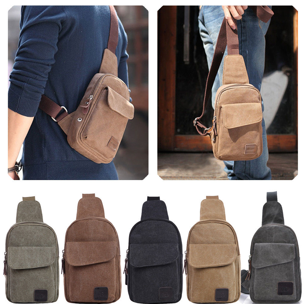 men's canvas sling bag