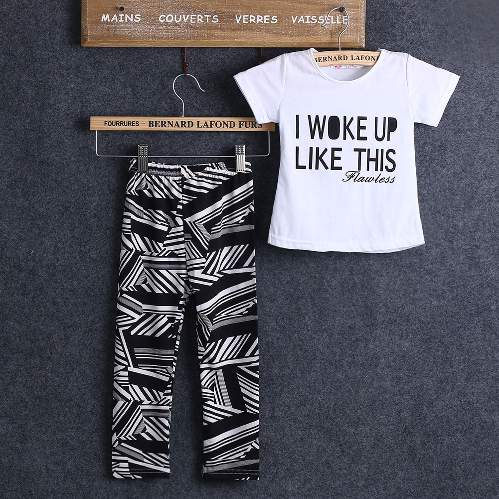 Baby Girls Stripe I Woke Up Like This Toddler shirt and Pants Outfits Set 2 to 7Y Girls Clothing Sets Kids Good Quality Suits Baby Girls Stripe I Woke Up Like This Toddler shirt and Pants Outfits Set 2 to 7Y Girls Clothing Sets Kids Good Quality Suits