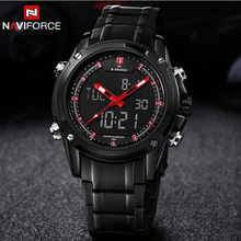 Luxury Brand NAVIFORCE Watches Men Full Steel Quartz Clock Digital LED Watch Army Military Sport Watch