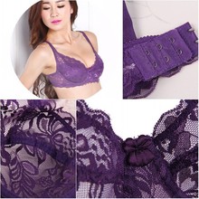 Sexy Women Lace Push Up Bras 5 8 Cup Coverage Gather Brassiere Underwire Bra