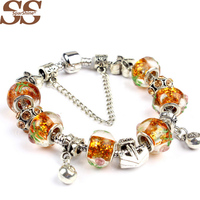 SPARSHINE HOT SALE with Six yellow with decorative pattern of crystal beads and bracelet made of two small pendant Jewellery