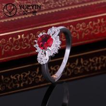 R374 Promotion Korean Elegant Bead Ruby Jewelry 925 Sterlings Silver Rings For Women Wedding Engagement Ring