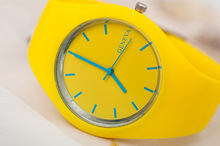 2015 Fashion sports brand Wrist Watch Women Soft Jelly Rubber Women Leather Strap Bracelet Quartz Wristwatches