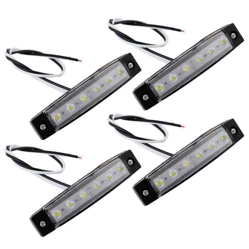 4PCS 6 LED Car Truck Trailer Side Marker Indicator Light Lamp 12V