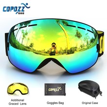 New genuine brand ski goggles double lens anti-fog big spherical professional ski glasses unisex multicolor snow goggles NCE33