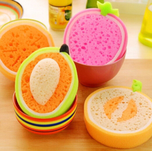 Korean Creative Fruit Thick Sponge Cloth Strong Decontamination Washing Cloth Washing Towel Non Stick Oil Sponge Kitchen items