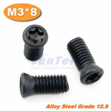 100pcs/lot M3*8 Grade12.9 Alloy Steel Torx Screw for Replaces Carbide Insert CNC Lathe Tool