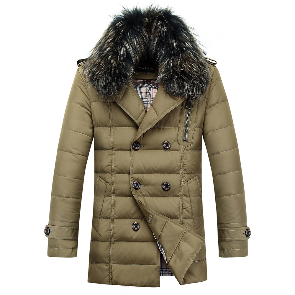 2015 Thick Warm Duck Down Winter Jacket Men Waterproof Fur Collar Winter Parkas Coat Outdoor Down