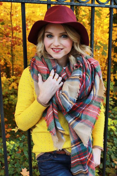 Winter 2016 font b Tartan b font Scarf Plaid Scarf New Unisex Acrylic Basic Shawls Women