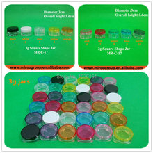Free Shipping 20pcs/lot 3g plastic jar, 3g cream jar, cosmetic container, display bottle, cosmetic packaging sample jar 3g jars