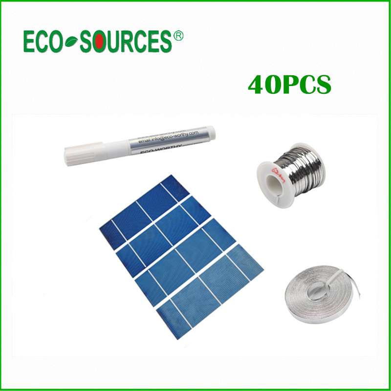 40PCS High power 2X6 solar cells  +flux pen +tab wire+bus wire , to DIY solar panel for 12v system ,free shipping * !!!