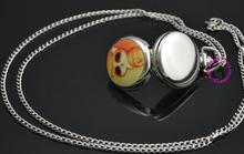 silver cute yellow cat chain pocket watch necklace wholesale buyer low price good quality lady girl