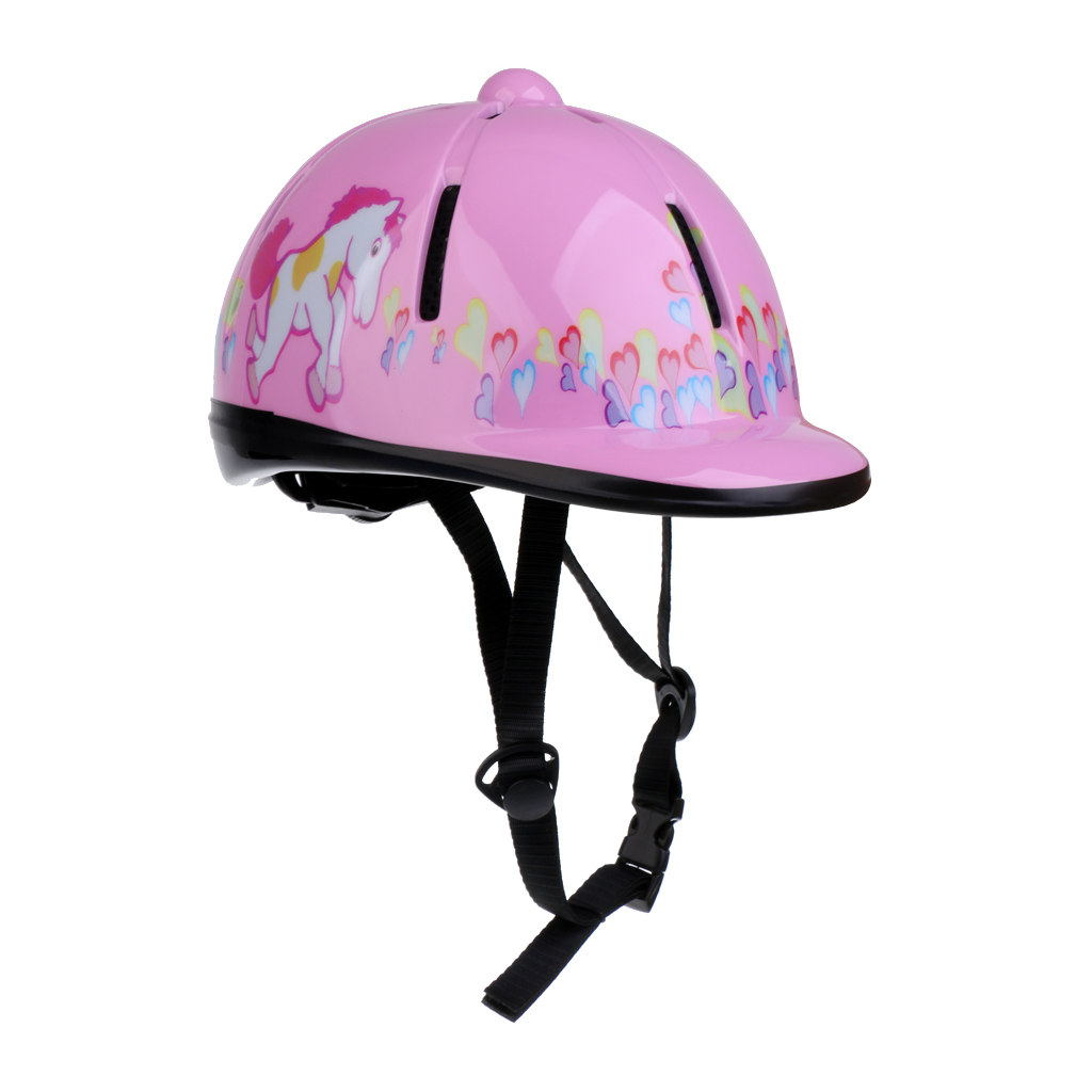 Kids Equestrian Adjustable Horse Riding Hat Ventilated Velvet Helmet 48-54cm 