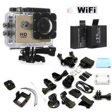 gopro hero 3 style Full HD DVR SJ4000 wifi video Sport go pro camera Sport Helmet Action Camera Waterproof DV Two battery