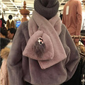 scarf luxury brand Solid Scarves rabbit fur scarf Soft Warm Scarf for Female Cross Fluffy