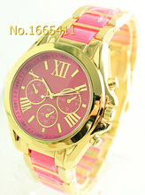Moda de lujo Top marca vestido Reloj relojes Mujer hombre oro rosa de acero inoxidable Rhinestone de ginebra de cuarzo Reloj Reloj de Mujer 3365