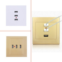 Home Useful 3 Port USB Smart Power Charger Socket 220V To 5V For Cell Phone PC Wholesale