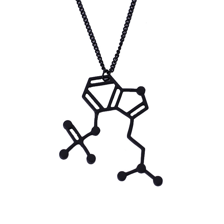 Hot-Sell-Romantic-Caffeine-Molecule-Necklace-Elegant-Serotonin-Necklace-Long-Chemistry-Necklace-Pendants-For-Women-Wholesale