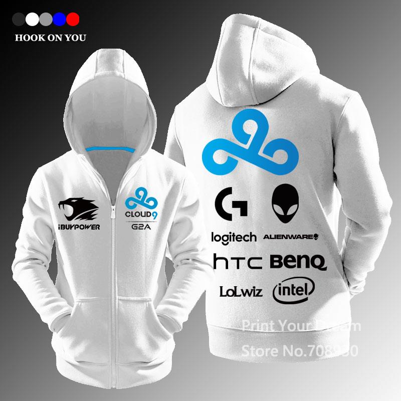 LOL Game Team C9 Cloud9 zipper hoodies Winter Autumn Warm ...