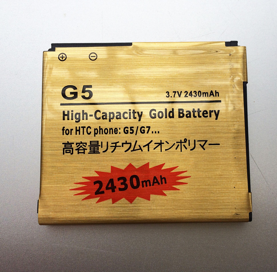 High Capacity 2430Mah Gold Business Replacement Battery For HTC Desire A8181 G5 Google Nexus One G7