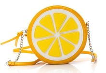 Lemon orange pattern chain shoulder bag, cell phone bag lovely lolita fruit shape,party evening bag, freshing summer mini bag