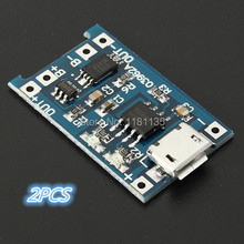 New 2Pcs/lot 5V 1A Micro USB 18650 Lithium Battery Charging Board Charger Module+Protection Dual Functions Free Shipping