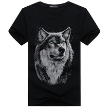 2016Hot New Spring Summer Shirt Men’s T-Shirt 3D Wolf Cotton Short Sleeve Loose Student Large Plus Size Clothing Clothes 5xl A50