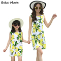 Matching Mother Daughter Dresses 2016 Summer Family Matching Outfits Flower Print Mother Daughter Dress Clothes 4