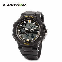 Iguales 50 m resistente al agua 2-Time Display Digital + cuarzo reloj de pulsera ( 1 x CR2016 / 1 x modelo SR626SW )