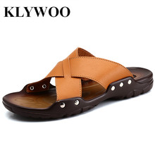 New Summer Style Soft Leather Men Leather Sandals Casual Brand High Quality Men Fashion Leather Men Sandals Slippers Breathable