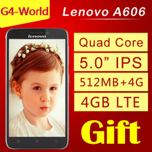 Original Lenovo A606 Phone LTE Android 4.4 MTK6582 Quad Core 1.3GHz 5.0″ HD 512MB RAM+4GB ROM 5.0 MP 2000mAh