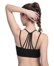 4color Strappy Top Fitness Crop Top Padded Sports Bra Running Push Up Tank Tops Brassiere Sports Women FItness Female Bra