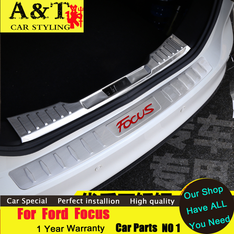 Фотография car styling For Ford Focus Rearguard 2012-2015 For Ford Focus Rear fender trunk trim strip bars Rear Racks A&T car styling