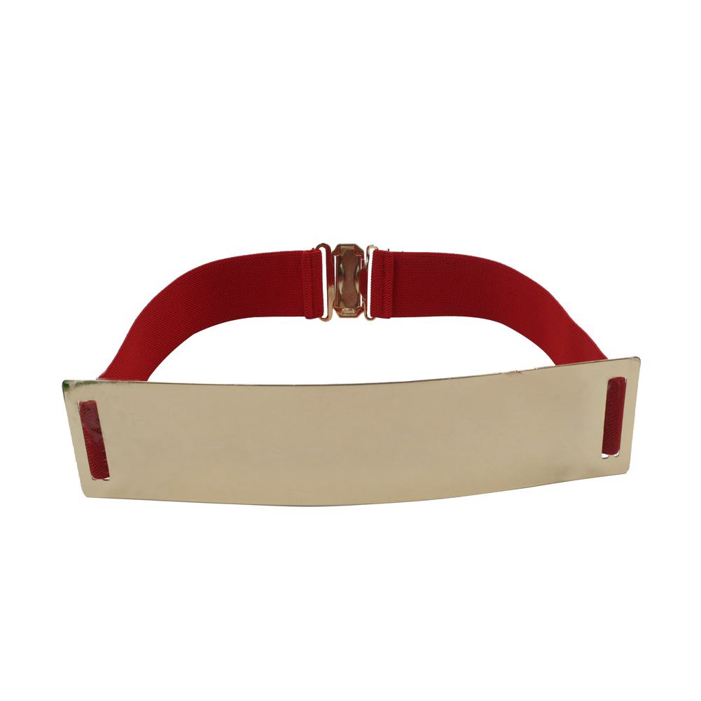 Elastic Mirror Metal Waist Belt Metallic Bling Plate Wide Band For Women Ladies Accessories HB88