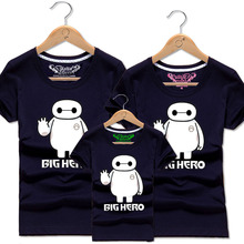 Dad & Mom & Son Matching Outfits Cotton Couple T Shirt Kids Big Hero Tee Men Women Boy Girl T-shirt Children Tops Family Clothes