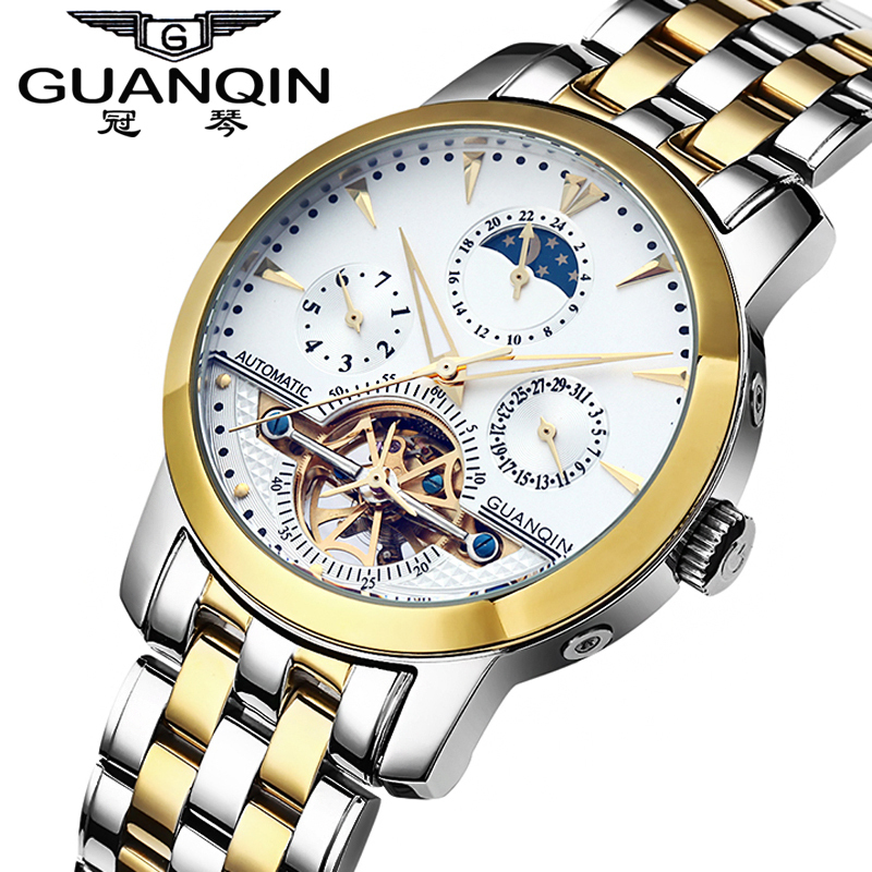 GUANQIN Tourbillon Watch Luxury Men Automatic Mechanical Watches Waterproof 100m Fashion Watch Hours Brand Watches reloj hombre