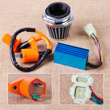 Racing Ignition Coil + 6 Pin CDI Box + Air Filter Kit Fit for GY6 50cc 90cc 125cc 150cc Scooter ATV Moped Go Kart Dune Buggys